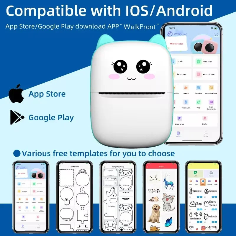 Miniature Bluetooth Photo Printer (IOS + Android)